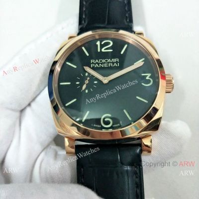 Fake Panerai Radiomir Rose Gold Black Dial 45mm Watch PAM00575